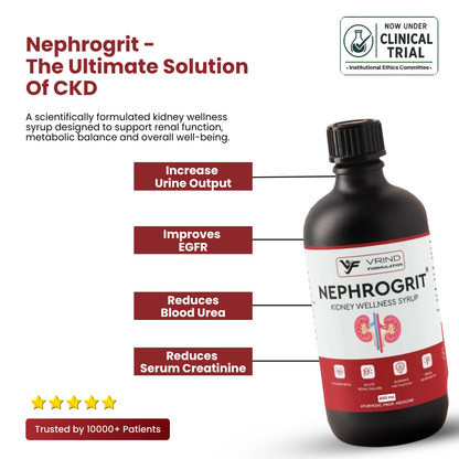 Kidney Wellness Syrup | Helps in CKD | Kidney Detox, Restores Functions | Recommended by Health Professionals - Nephrogrit - Kidney Wellness